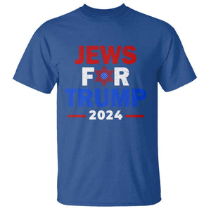 Jews for Trump 2024 T Shirt Hebrew Trump Supporter Star of David TS11 Royal Blue Print Your Wear