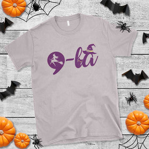 Funny Harris Halloween T Shirt Comma La Cat Witch Punctuation Kamala For President TS11 Ice Gray Print Your Wear