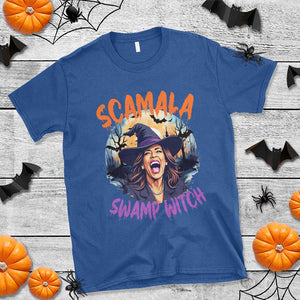 Funny Kamala Halloween T Shirt Scamala Swamp Witch Mysterious Bat TS11 Royal Blue Print Your Wear