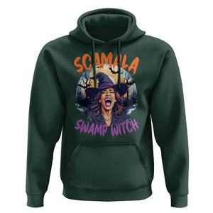 Funny Kamala Halloween Hoodie Scamala Swamp Witch Mysterious Bat TS11 Dark Forest Green Print Your Wear