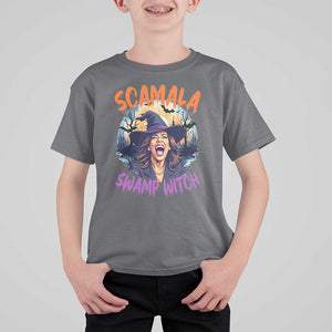 Funny Kamala Halloween T Shirt For Kid Scamala Swamp Witch Mysterious Bat TS11 Charcoal Print Your Wear