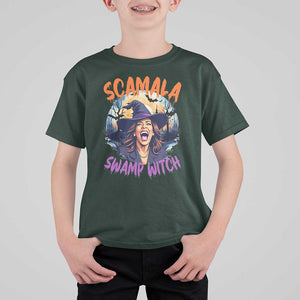 Funny Kamala Halloween T Shirt For Kid Scamala Swamp Witch Mysterious Bat TS11 Dark Forest Green Print Your Wear