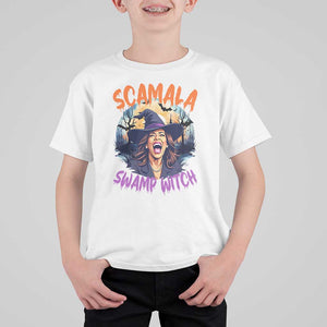 Funny Kamala Halloween T Shirt For Kid Scamala Swamp Witch Mysterious Bat TS11 White Print Your Wear