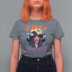 Funny Kamala Halloween T Shirt For Women Scamala Swamp Witch Mysterious Bat TS11 Charcoal Print Your Wear