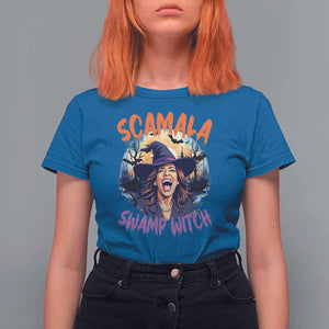 Funny Kamala Halloween T Shirt For Women Scamala Swamp Witch Mysterious Bat TS11 Royal Blue Print Your Wear