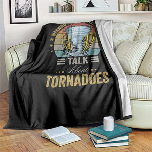 Funny Warning I May Spontaneously Talk About Tornadoes Throw Blanket TS11 Print Your Wear