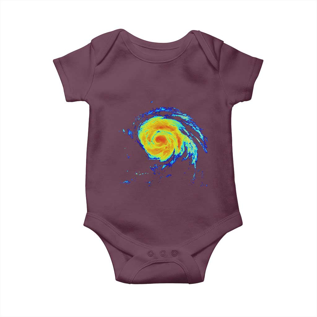 Hurricane Erin Baby Onesie Meteorologist Weather Radar Storm Chasing TS11 Maroon Print Your Wear