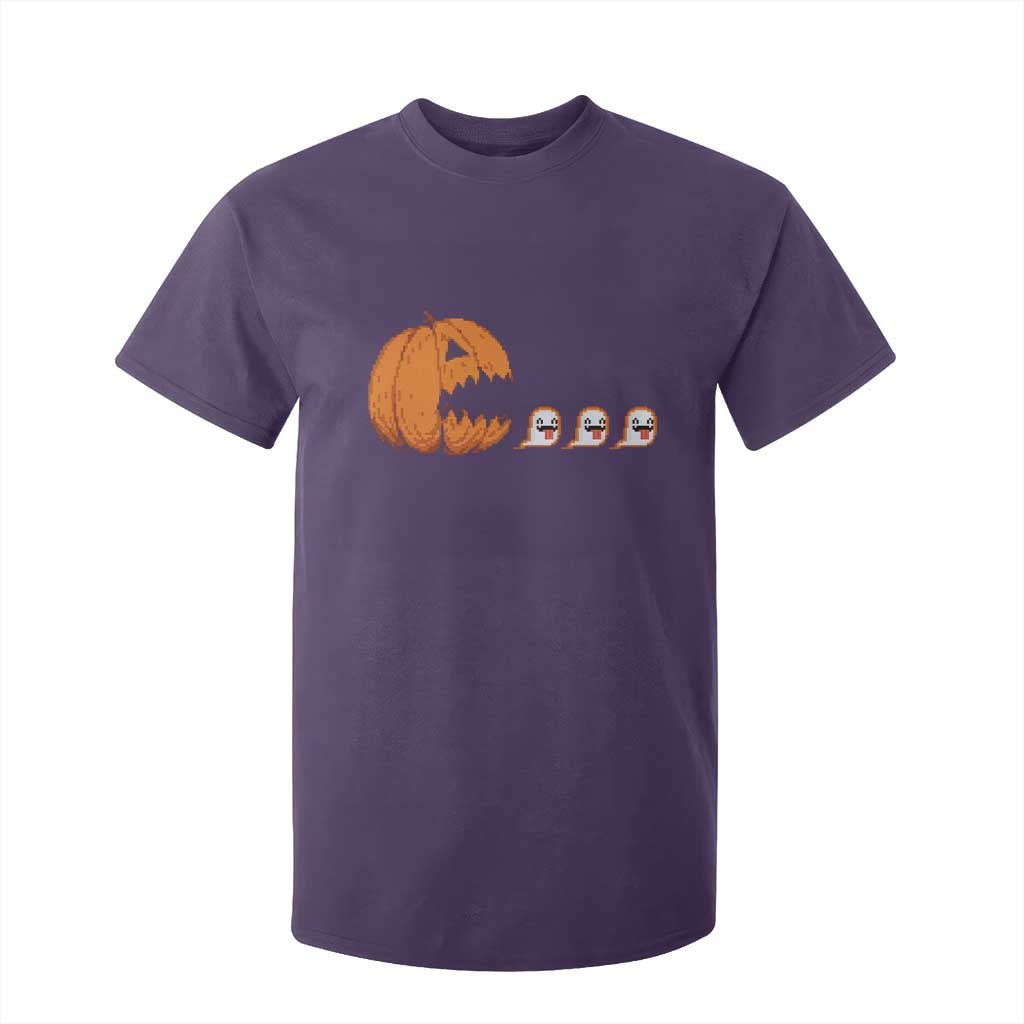 Funny Halloween Gamer Video Gaming Pumpkin Ghost T Shirt For Kid TS11 Purple Print Your Wear