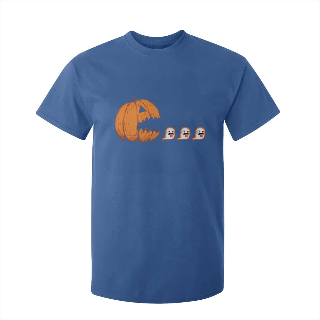 Funny Halloween Gamer Video Gaming Pumpkin Ghost T Shirt For Kid TS11 Royal Blue Print Your Wear