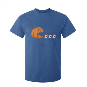 Funny Halloween Gamer Video Gaming Pumpkin Ghost T Shirt For Kid TS11 Royal Blue Print Your Wear