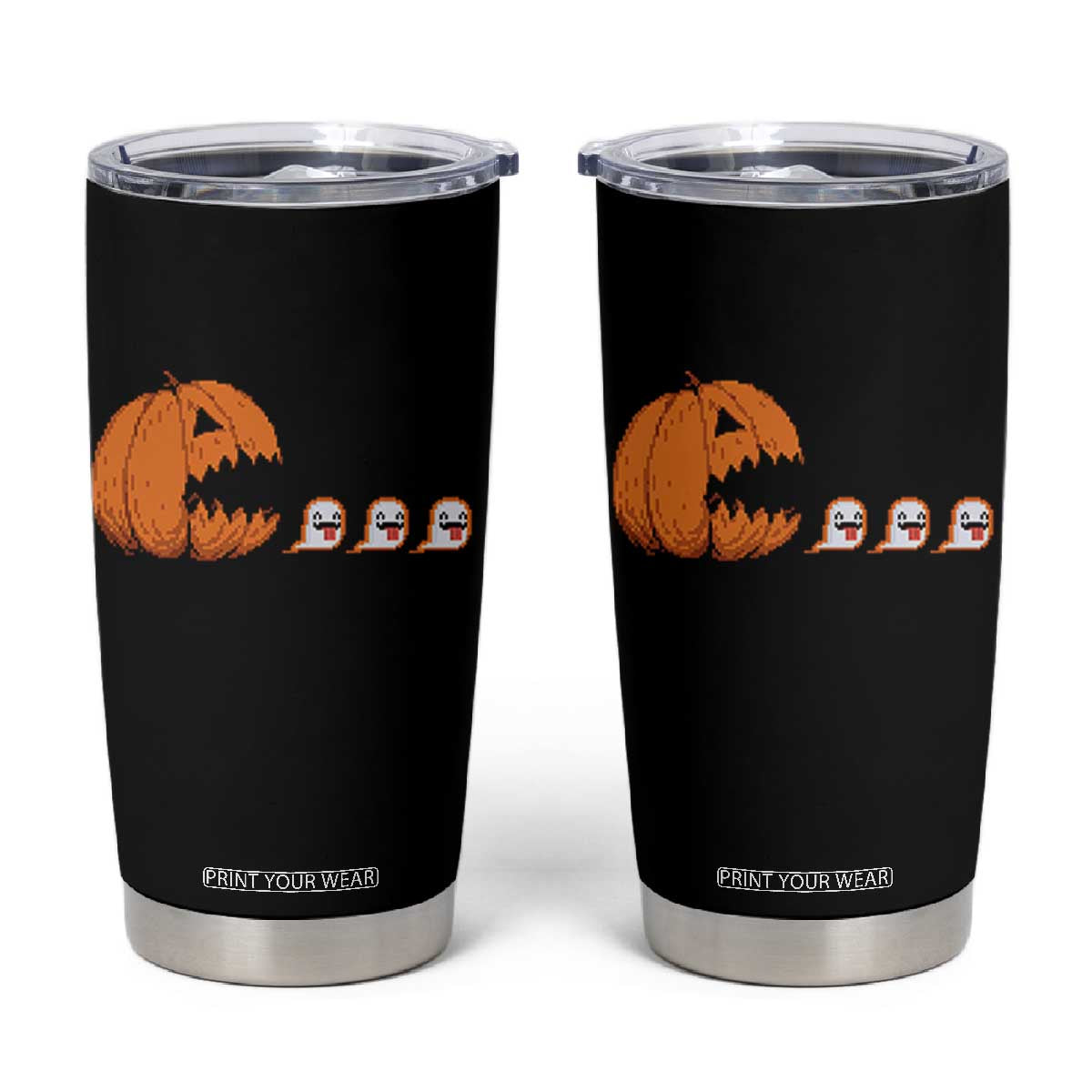 Funny Halloween Gamer Video Gaming Pumpkin Ghost Tumbler Cup TS11 Black Print Your Wear
