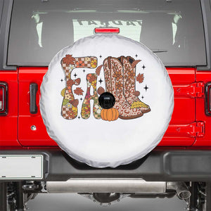Cowboy Fall Season Thanksgiving Western Boots Pumpkin Spare Tire Cover TS11 White Print Your Wear