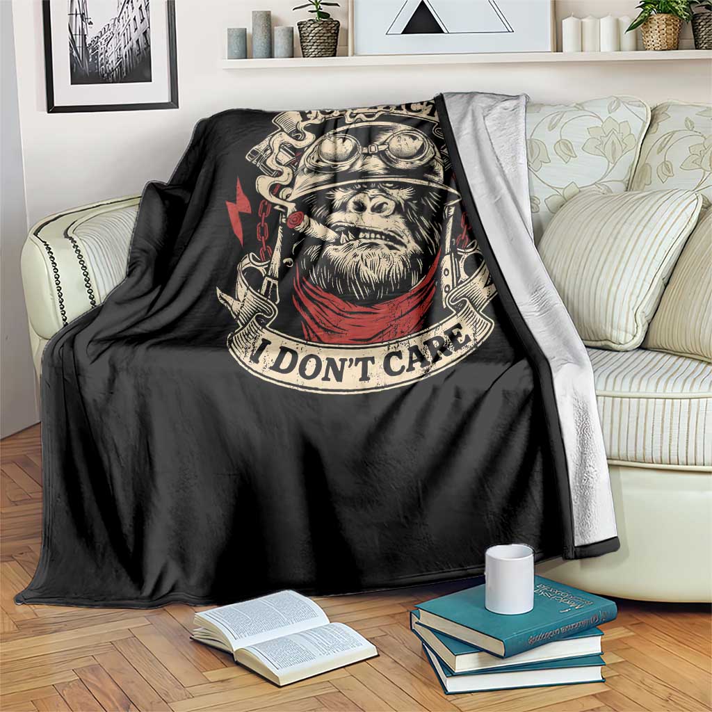 Fun Fact I Dont Care Throw Blanket Funny Smoking Gorilla Sarcastic TS11 Print Your Wear