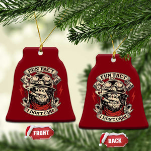 Fun Fact I Dont Care Ceramic Ornament Funny Smoking Gorilla Sarcastic TS11 Print Your Wear