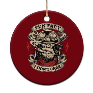 Fun Fact I Dont Care Ceramic Ornament Funny Smoking Gorilla Sarcastic TS11 1pc Red Print Your Wear