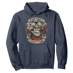 Fun Fact I Dont Care Hoodie Funny Smoking Gorilla Sarcastic TS11 Navy Print Your Wear
