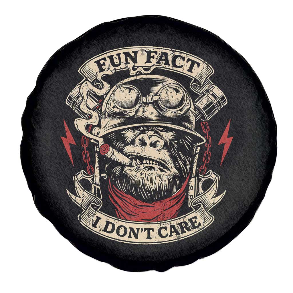 Fun Fact I Dont Care Spare Tire Cover Funny Smoking Gorilla Sarcastic TS11 Print Your Wear