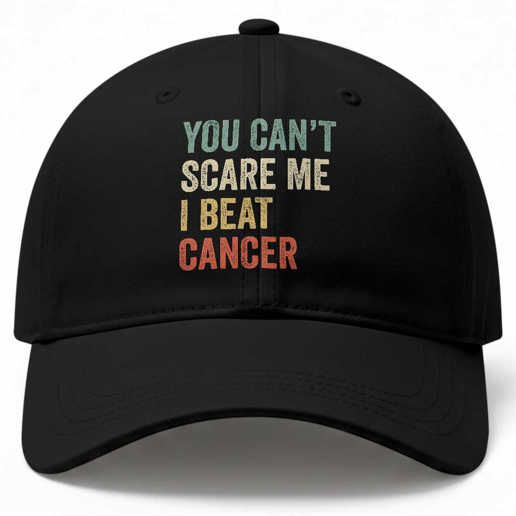 You Cant Scare Me I Beat Cancer Baseball Cap Funny Cancer Survivor Retro