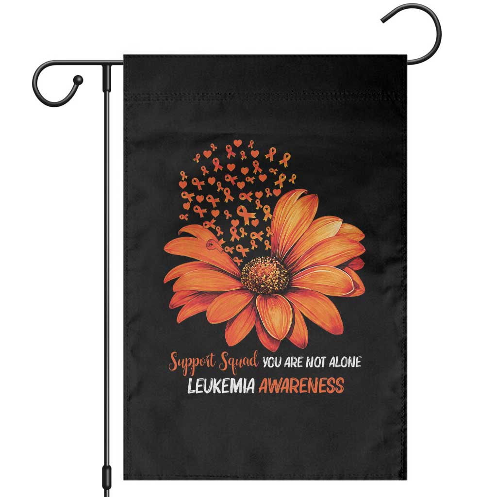 Leukemia Support Squad You Are Not Alone Garden Flag Orange Sunflower Ribbon