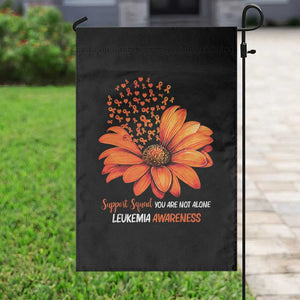 Leukemia Support Squad You Are Not Alone Garden Flag Orange Sunflower Ribbon