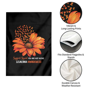 Leukemia Support Squad You Are Not Alone Garden Flag Orange Sunflower Ribbon