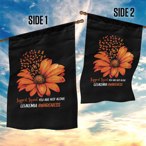Leukemia Support Squad You Are Not Alone Garden Flag Orange Sunflower Ribbon