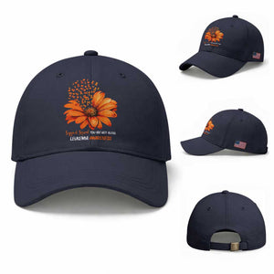 Leukemia Support Squad You Are Not Alone Baseball Cap Orange Sunflower Ribbon