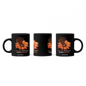 Leukemia Support Squad You Are Not Alone Coffee Mug Orange Sunflower Ribbon