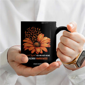 Leukemia Support Squad You Are Not Alone Coffee Mug Orange Sunflower Ribbon