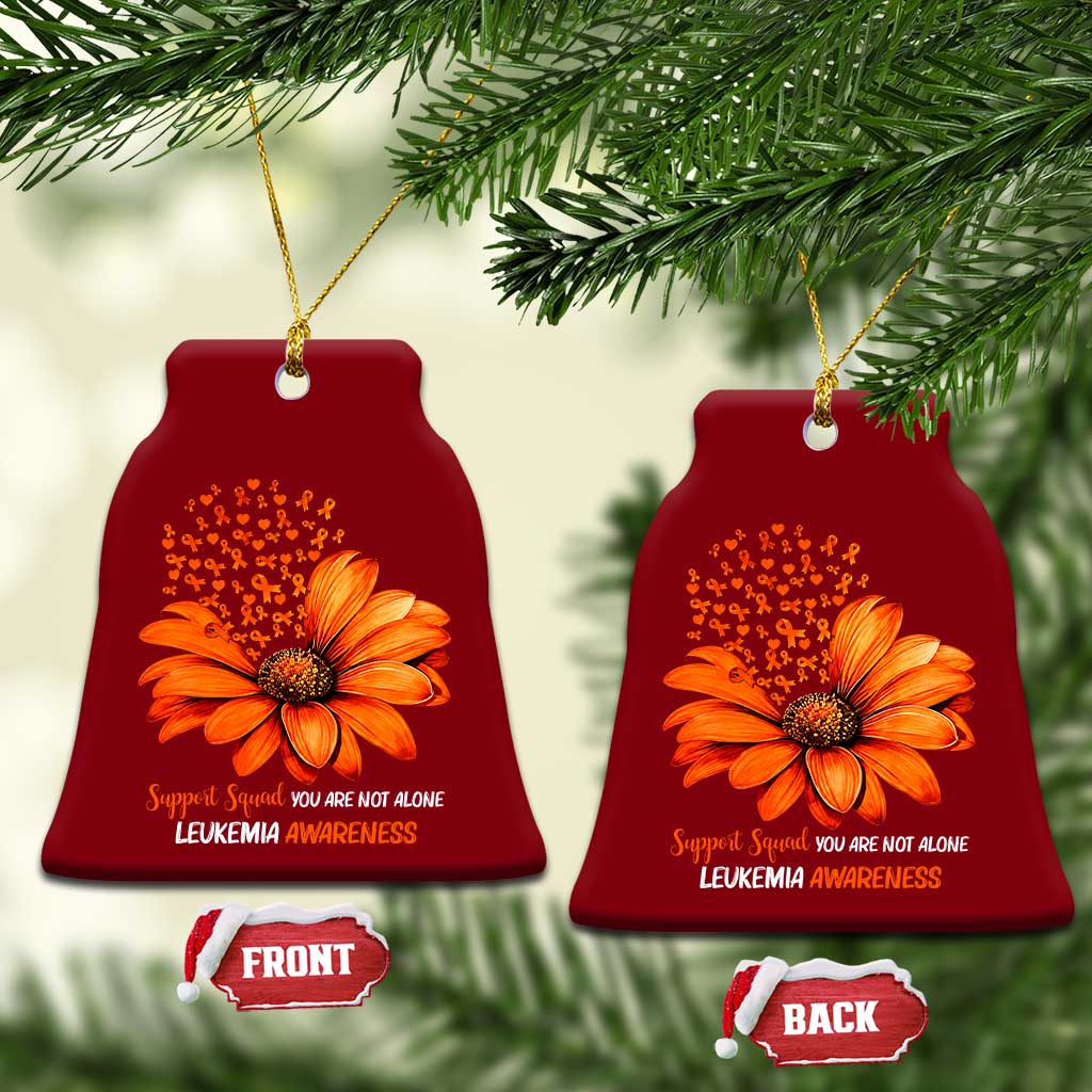 Leukemia Support Squad You Are Not Alone Ceramic Ornament Orange Sunflower Ribbon