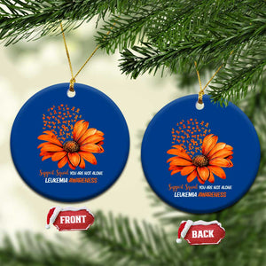 Leukemia Support Squad You Are Not Alone Ceramic Ornament Orange Sunflower Ribbon