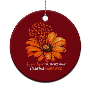 Leukemia Support Squad You Are Not Alone Ceramic Ornament Orange Sunflower Ribbon