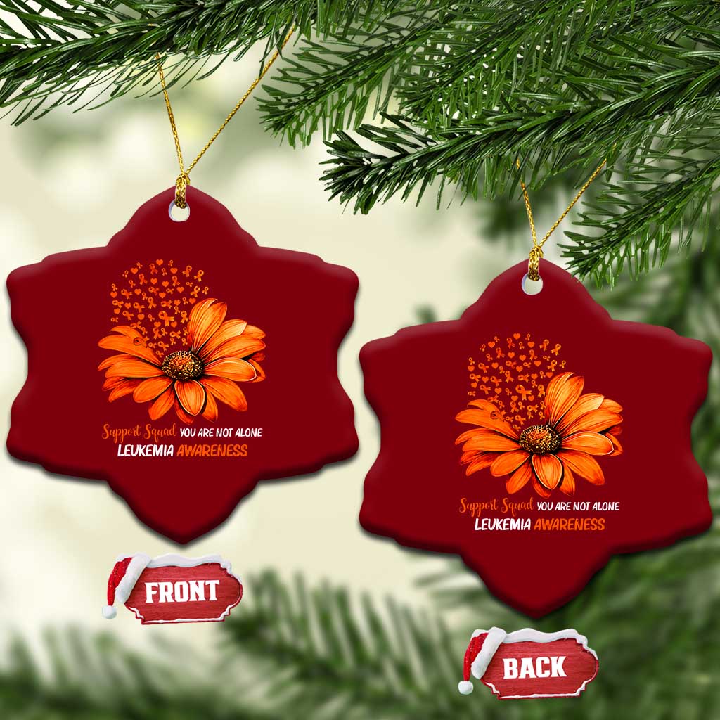 Leukemia Support Squad You Are Not Alone Ceramic Ornament Orange Sunflower Ribbon
