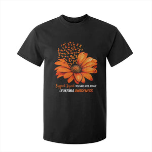 Leukemia Support Squad You Are Not Alone T Shirt For Kid Orange Sunflower Ribbon