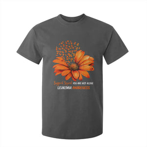 Leukemia Support Squad You Are Not Alone T Shirt For Kid Orange Sunflower Ribbon