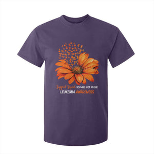 Leukemia Support Squad You Are Not Alone T Shirt For Kid Orange Sunflower Ribbon