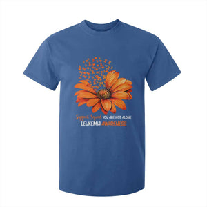 Leukemia Support Squad You Are Not Alone T Shirt For Kid Orange Sunflower Ribbon