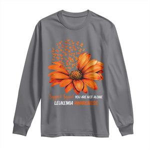 Leukemia Support Squad You Are Not Alone Long Sleeve Shirt Orange Sunflower Ribbon