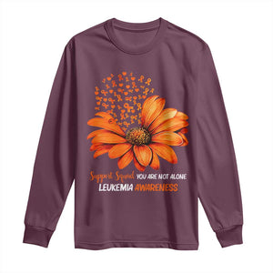 Leukemia Support Squad You Are Not Alone Long Sleeve Shirt Orange Sunflower Ribbon