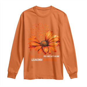 Leukemia Support Squad You Are Not Alone Long Sleeve Shirt Orange Sunflower Ribbon