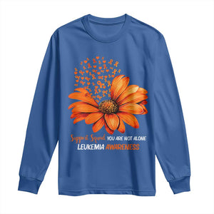 Leukemia Support Squad You Are Not Alone Long Sleeve Shirt Orange Sunflower Ribbon