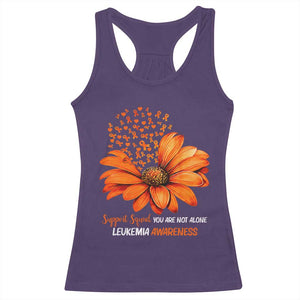 Leukemia Support Squad You Are Not Alone Racerback Tank Top Orange Sunflower Ribbon