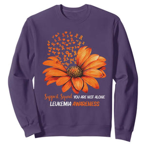 Leukemia Support Squad You Are Not Alone Sweatshirt Orange Sunflower Ribbon
