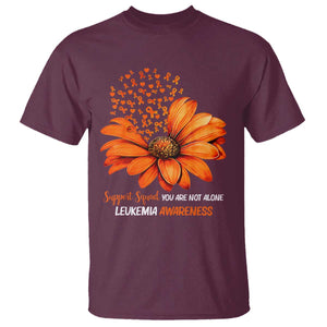 Leukemia Support Squad You Are Not Alone T Shirt Orange Sunflower Ribbon