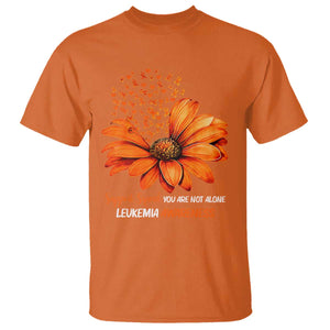 Leukemia Support Squad You Are Not Alone T Shirt Orange Sunflower Ribbon