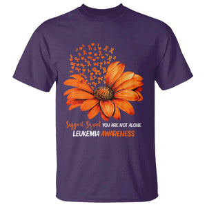 Leukemia Support Squad You Are Not Alone T Shirt Orange Sunflower Ribbon