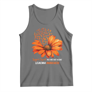 Leukemia Support Squad You Are Not Alone Tank Top Orange Sunflower Ribbon
