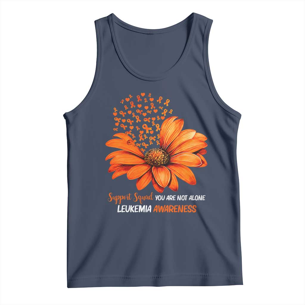 Leukemia Support Squad You Are Not Alone Tank Top Orange Sunflower Ribbon
