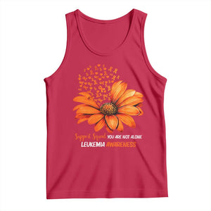 Leukemia Support Squad You Are Not Alone Tank Top Orange Sunflower Ribbon