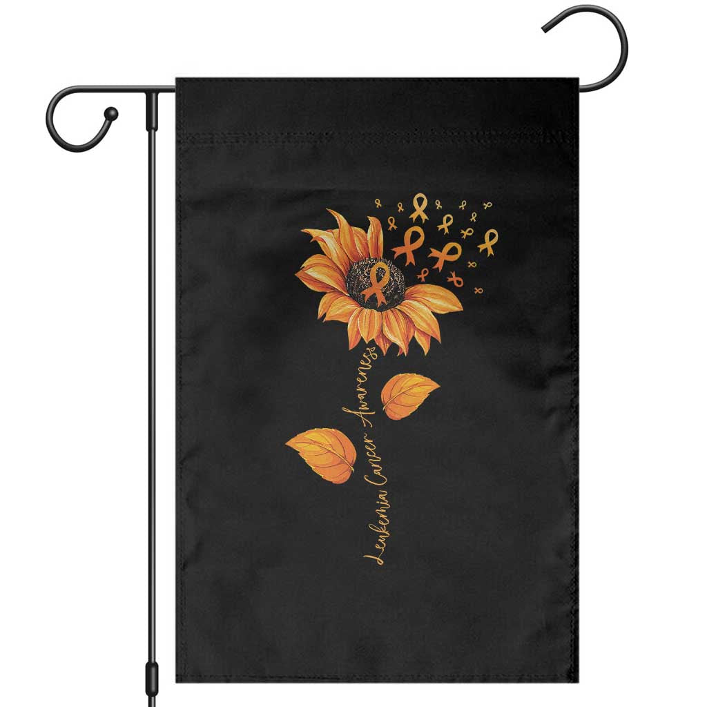 Leukemia Cancer Awareness Sunflower Orange Ribbon Garden Flag